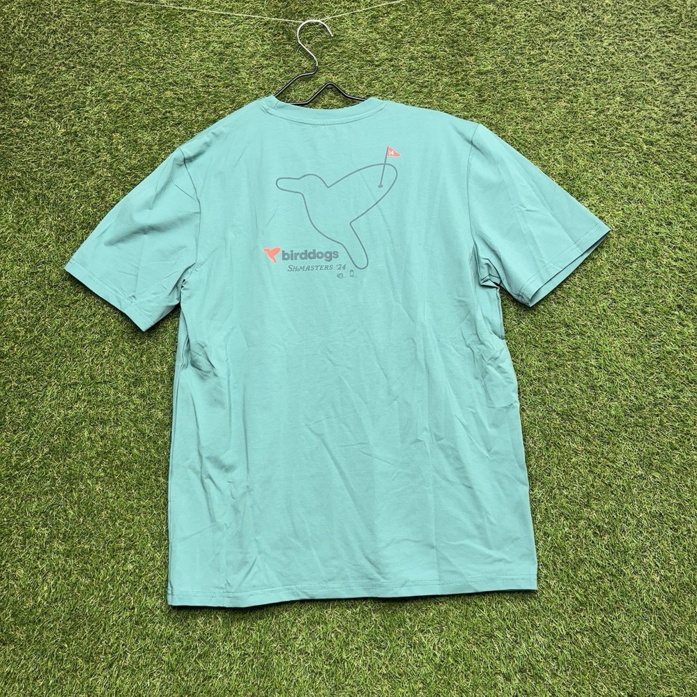 Bird Dogs Shirt Mens Large USA Flag Green Tech Gym Casual Short Sleeve NWOT